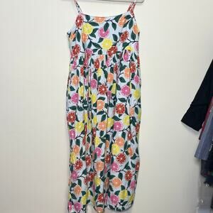 Hanna Andersson Printed Cotton Textured Muslin Summer Dress Large